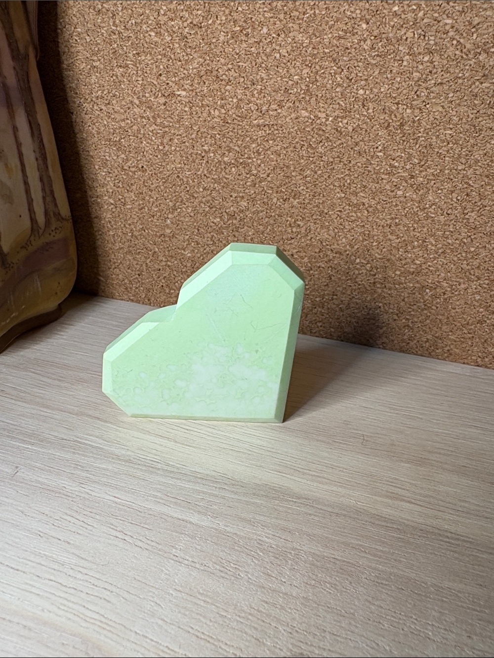 Geometric Chrysoprase Heart 2 inches